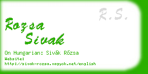 rozsa sivak business card